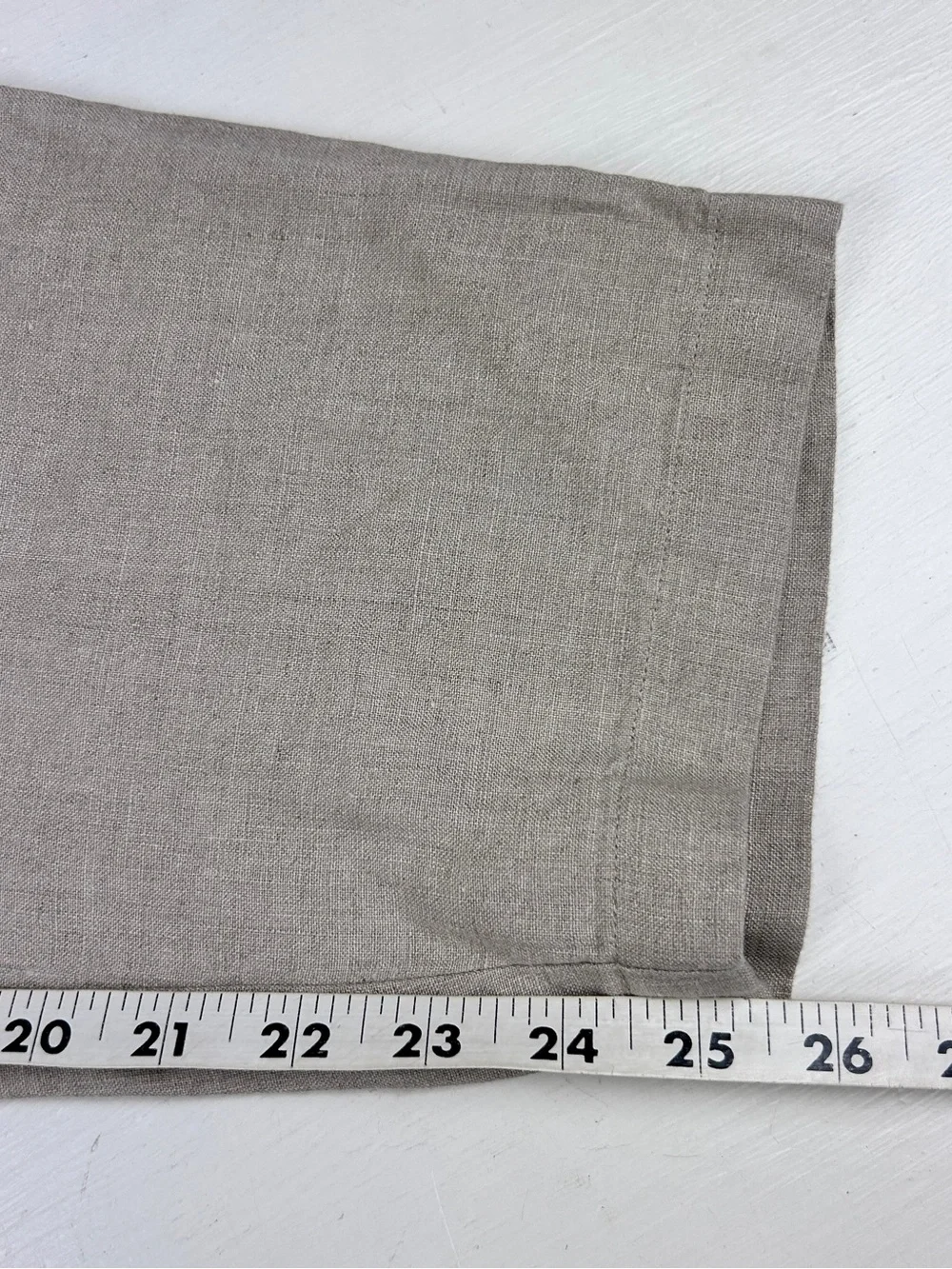 Eileen Fisher Womens Sz PL 100% Organic Linen Beige Pants Elastic Waist Tapered
